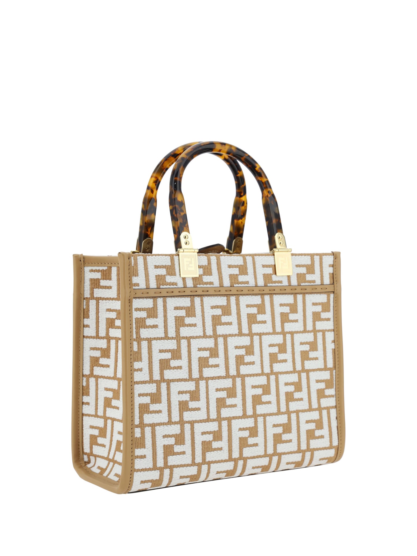 Fendi Chic Beige Sunshine Jacquard Handbag