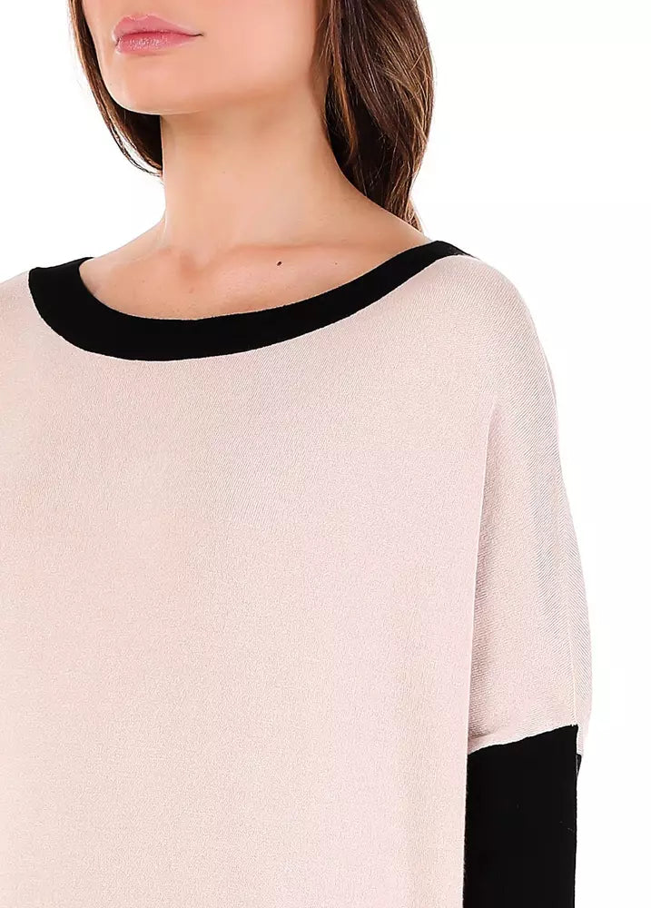 Liu Jo Chic Two-Tone Oversized Sweater in Stretch Viscose