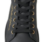 Dolce & Gabbana Black Gold Leather Classic Sneakers