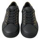 Dolce & Gabbana Black Gold Leather Classic Sneakers