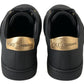 Dolce & Gabbana Black Gold Leather Classic Sneakers