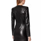 Patrizia Pepe Eco-Leather V-Neck Chic Short Dress