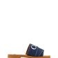 Chloé Sumptuous Cotton Woody Slide Sandals in Denim Blue