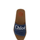 Chloé Sumptuous Cotton Woody Slide Sandals in Denim Blue