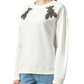 Patrizia Pepe Elegant Rhinestone Cotton Sweatshirt