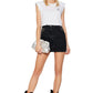 Patrizia Pepe Studded Black Denim Mini Skirt