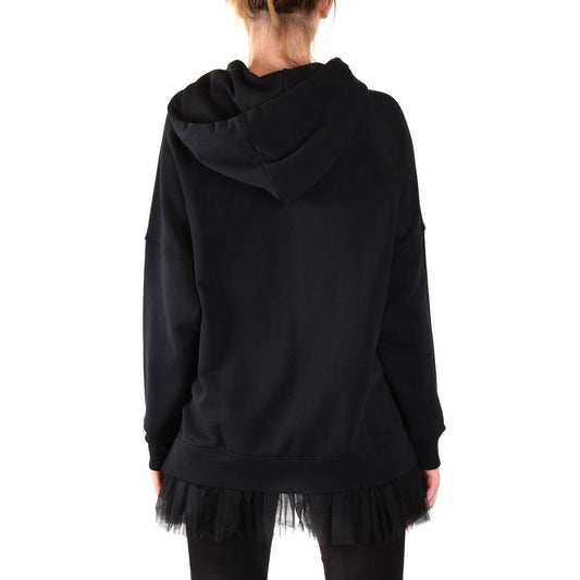 Moschino Couture Elegant Hooded Sweatshirt with Tulle Detail