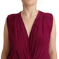 PINKO Elegant Plum V-Neck Sleeveless Bodysuit