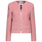 Moschino Couture Elegant Pink Tweed-Textured Wool Blend Jacket