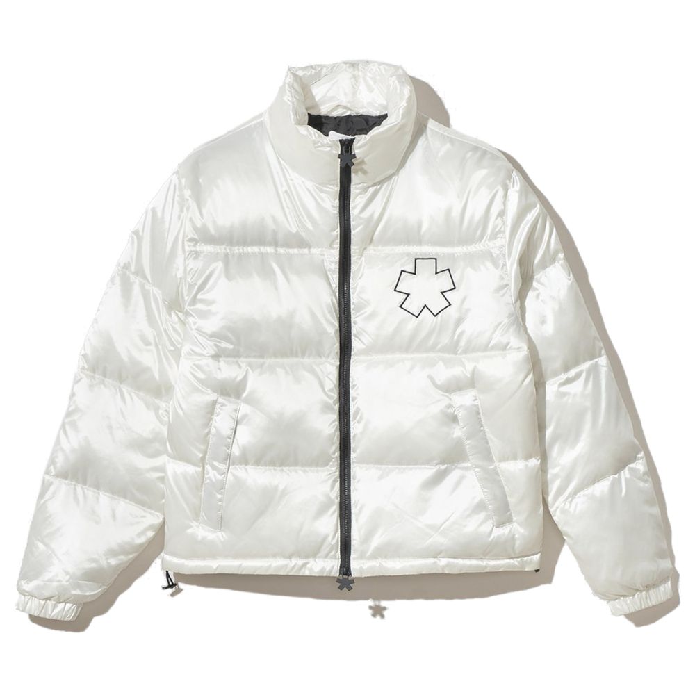 Comme Des Fuckdown Chic White Nylon Down Jacket with Logo Detail