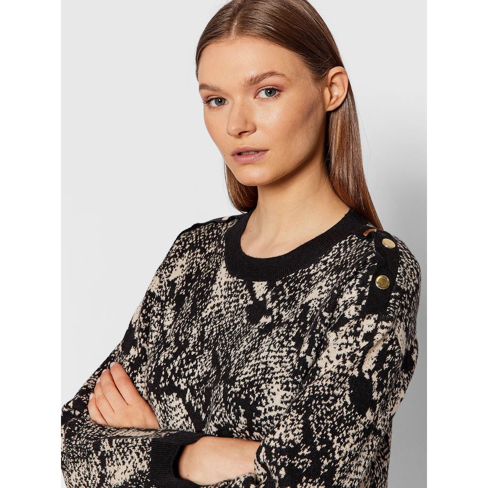 Liu Jo Elegant Black Python Texture Dress