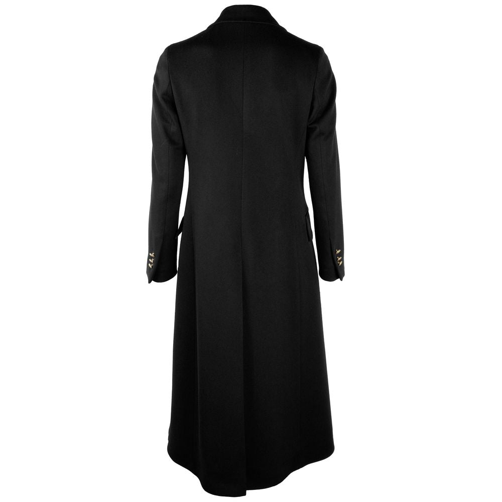 Made in Italy Elegant Double-Breasted Wool Long Coat