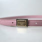 Dolce & Gabbana Chic Pink Leather Belt with Engraved Buckle