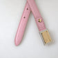 Dolce & Gabbana Chic Pink Leather Belt with Engraved Buckle