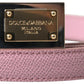 Dolce & Gabbana Chic Pink Leather Belt with Engraved Buckle