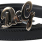 Dolce & Gabbana Elegant Black Leather Logo Buckle Belt