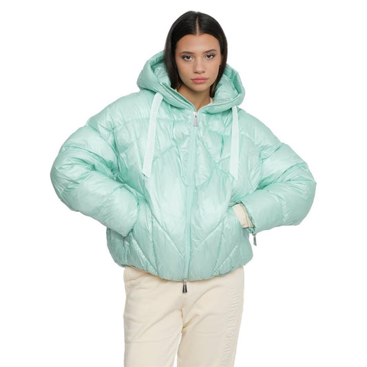 Hinnominate Chic Nylon Down Jacket with Zip Details