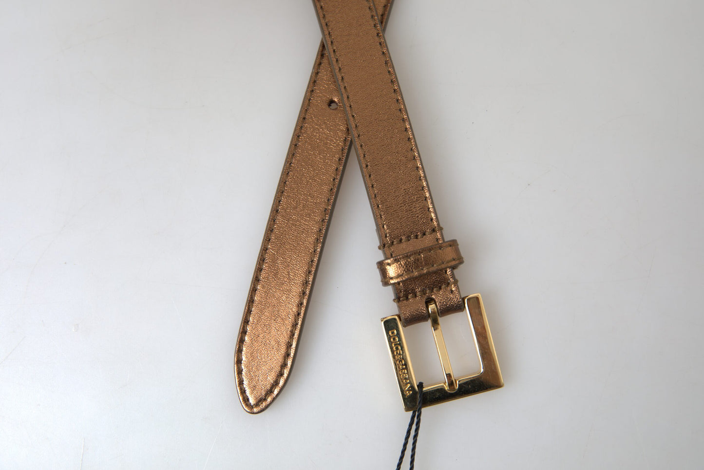 Dolce & Gabbana Bronze Italian Leather Belt