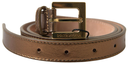 Dolce & Gabbana Bronze Italian Leather Belt