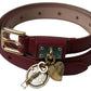 Dolce & Gabbana Elegant Bordeaux Leather Belt with Metallic Buckle