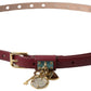 Dolce & Gabbana Elegant Bordeaux Leather Belt with Metallic Buckle