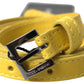 Dolce & Gabbana Enchanting Yellow Leather Embellished Belt