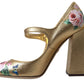 Dolce & Gabbana Elegant Gold Floral Cuban Heel Pumps