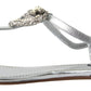 Dolce & Gabbana Elegant Silver Flat Sandals with Heart Detail