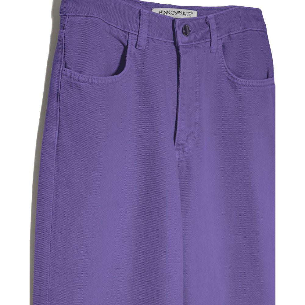 Hinnominate Elegant Purple Flared Cotton Jeans