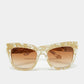 Dolce & Gabbana Chic Flesh Pink and Gold Weave Sunglasses