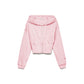 Hinnominate Chic Pink Cotton Crop Hooded Sweatshirt