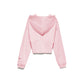 Hinnominate Chic Pink Cotton Crop Hooded Sweatshirt