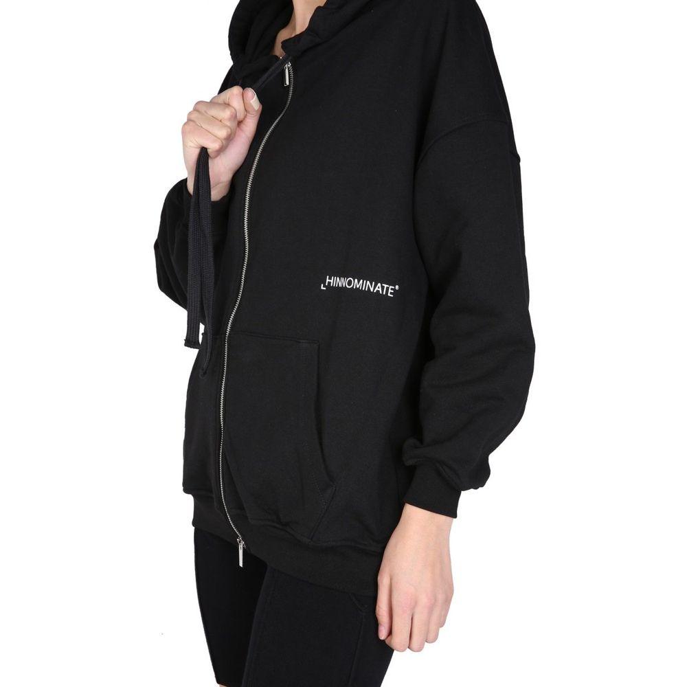 Hinnominate Chic Hooded Zip Sweatshirt with Logo Print