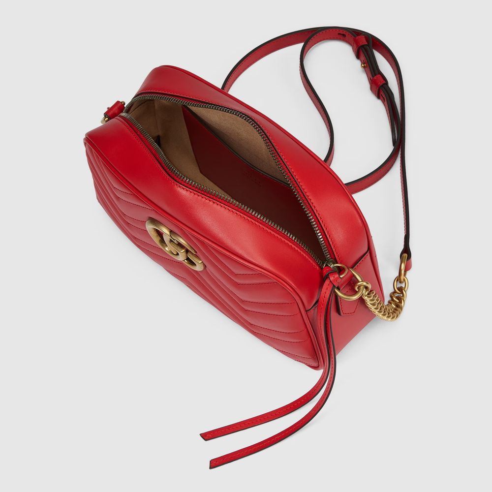 Gucci Elegant Red Quilted Leather Shoulder Bag