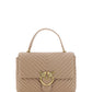 PINKO Quilted Calfskin Love Lady Bag in Beige