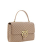 PINKO Quilted Calfskin Love Lady Bag in Beige