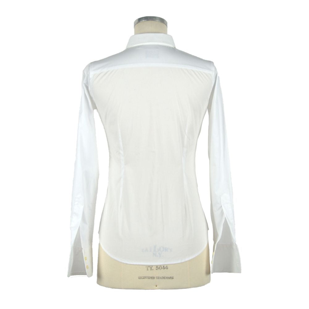 Made in Italy Elegant White Slim Fit Long Sleeve Blouse