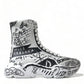 Dolce & Gabbana Daymaster Graffiti Print Mid Top Sneakers