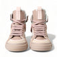 Dolce & Gabbana Elegant Nude Pink High-Top Sneakers