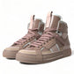 Dolce & Gabbana Elegant Nude Pink High-Top Sneakers