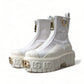 Dolce & Gabbana Elegant White Leather Ankle Boots