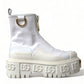 Dolce & Gabbana Elegant White Leather Ankle Boots