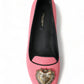 Dolce & Gabbana Elegant Moiré Audrey Slippers with Bejeweled Heart