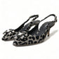 Dolce & Gabbana Crystal Leopard Slingback Heels Pumps