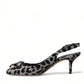 Dolce & Gabbana Crystal Leopard Slingback Heels Pumps