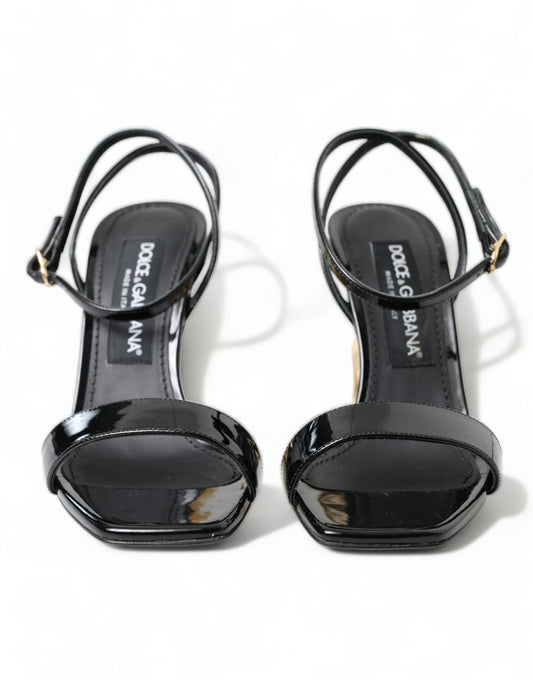 Dolce & Gabbana Chic Black Leather Ankle Strap Sandals