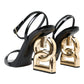 Dolce & Gabbana Chic Black Leather Ankle Strap Sandals