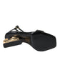 Dolce & Gabbana Chic Black Leather Ankle Strap Sandals