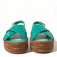 Dolce & Gabbana Elegant Green Espadrille Platform Sandals