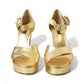 Dolce & Gabbana Gold Crystal-Embellished Leather Sandals